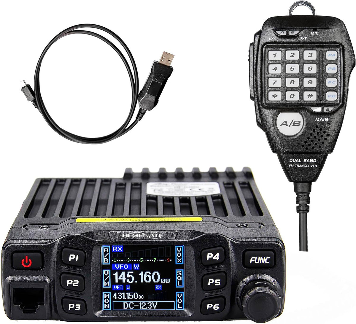HESENATE Dual Band Mini Ham Vehicle Radios Mobile Transceiver