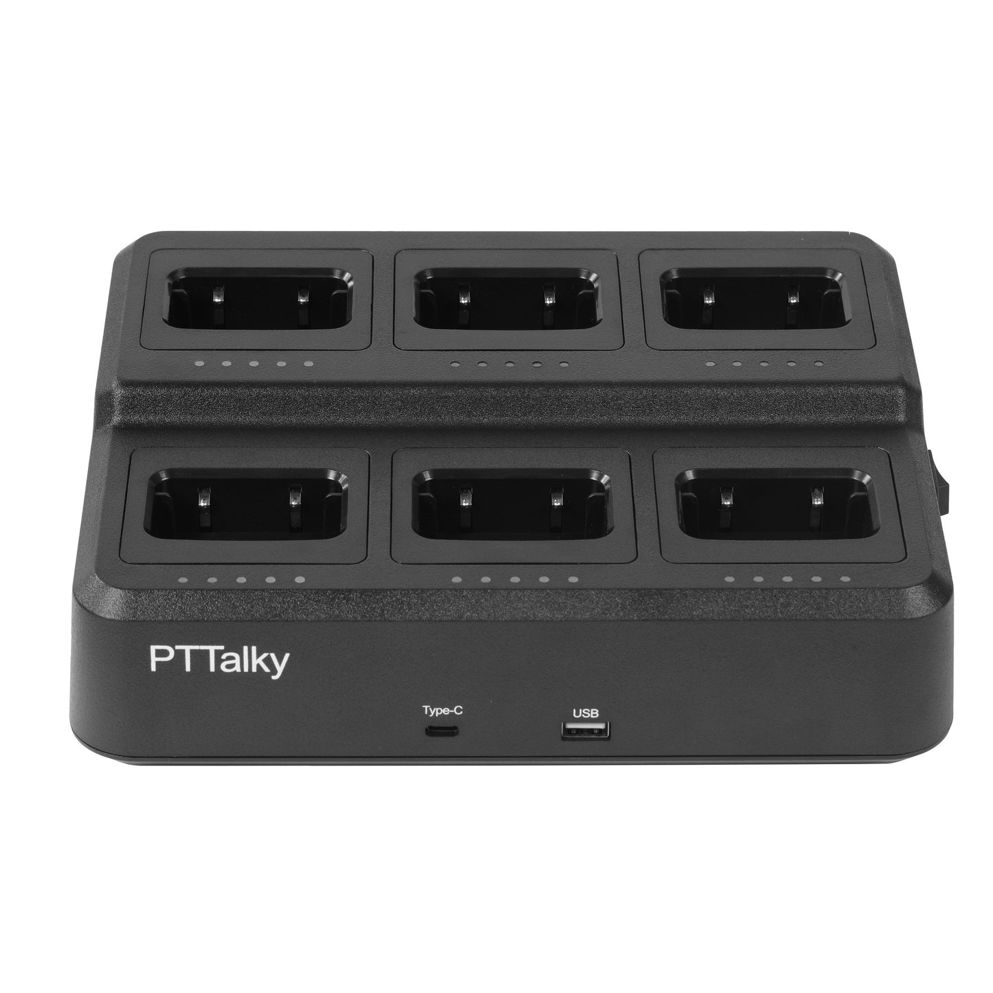 PTTalky FR1 PLUS Walkie Talkies Long Range, Rechargeable 2 Way Radio with 6-Way Multi Unit Charger for School Business Warehouse Restaurant