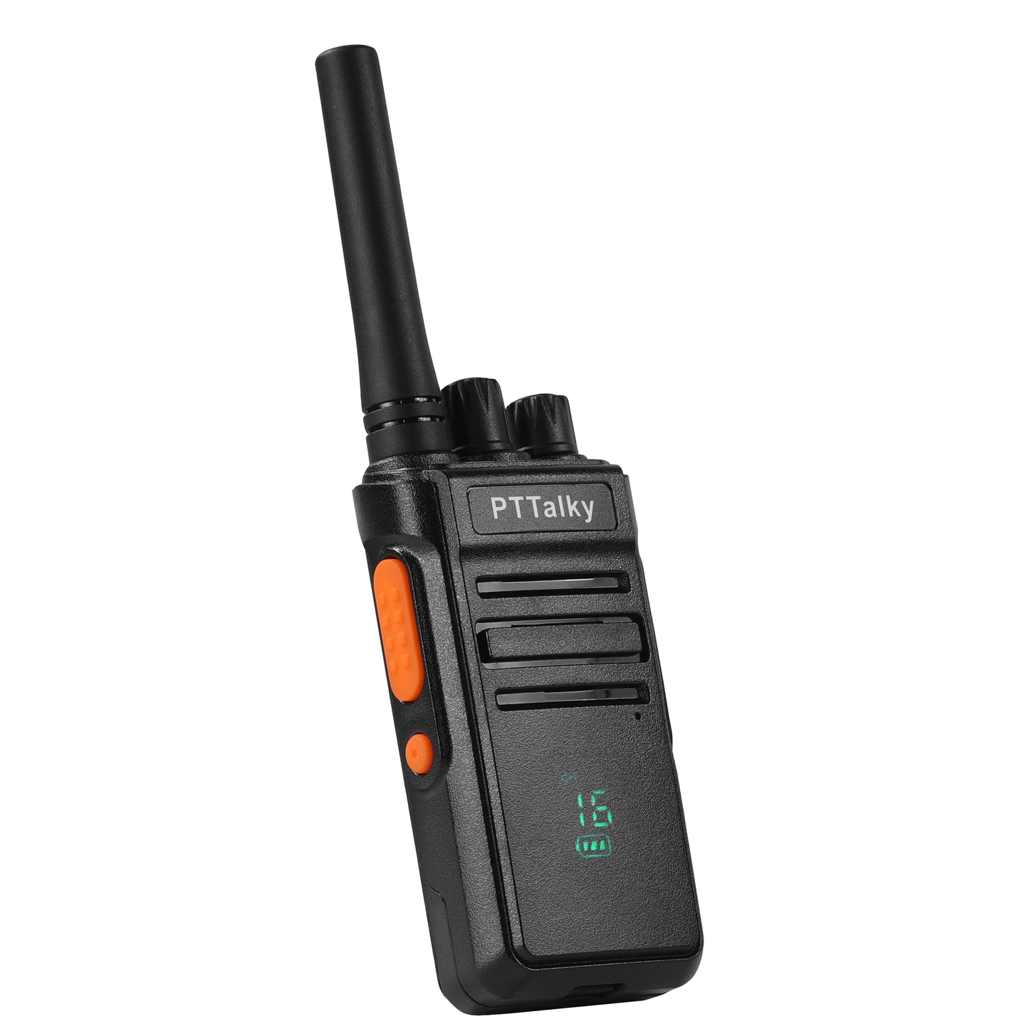 PTTalky FR1 Plus Walkie Talkies Long Range,Rechargeable 2 Way Radio for School Business Warehouse Restaurant (Black, 6 Pack)